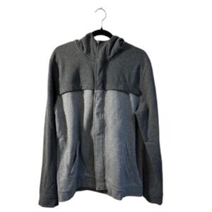H&M Gray Snap/Zip Hooded Jacket (Size XL)